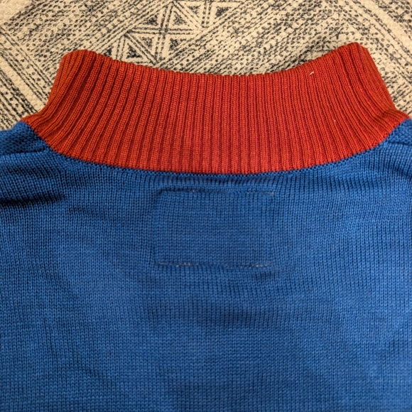 Tipsy Elves Blue and Red Zip-Up Sweater - Picture 11 of 12